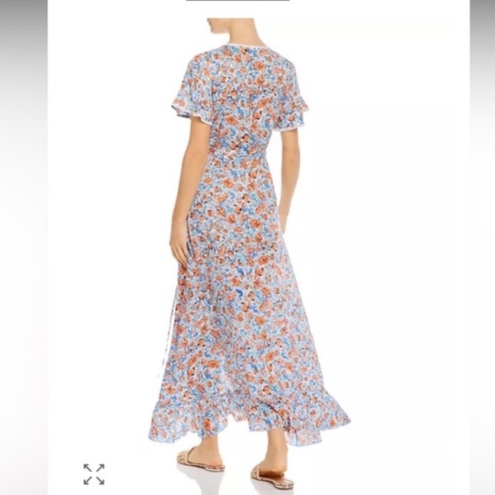 Poupette St Barth Floral Joe Maxi Dress in Blue and Orange - Picture 2 of 6
